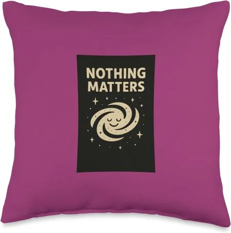 Funny Zen Gift Nothing Matters Cosmic Smile Deep Fuchsia Throw Pillow Amazon Merch by Simply Nondual