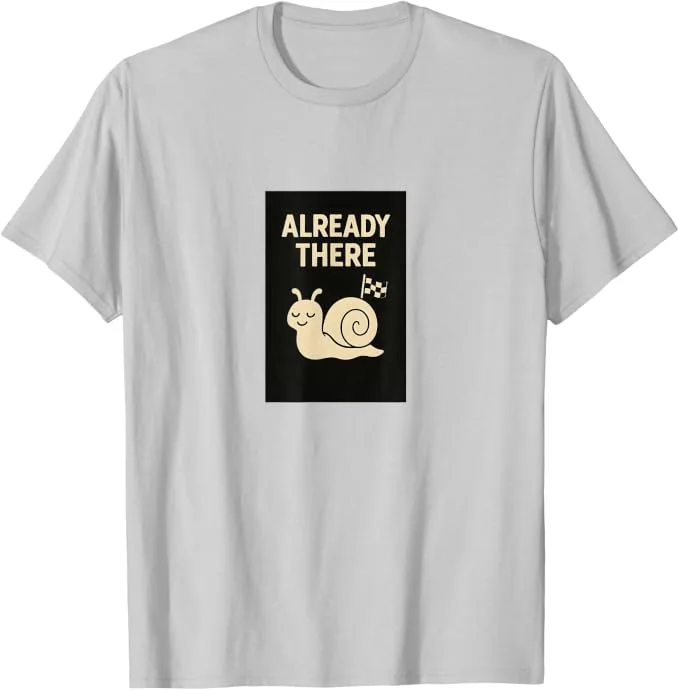 Arrived snail design on a Simply Nondual T-shirt