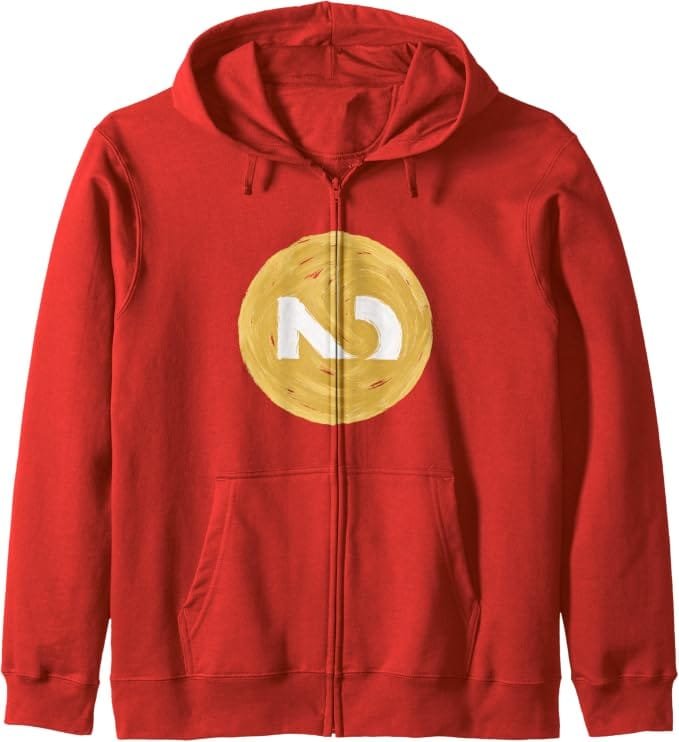 Handpainted Simply Nondual symbol on a zip hoodie