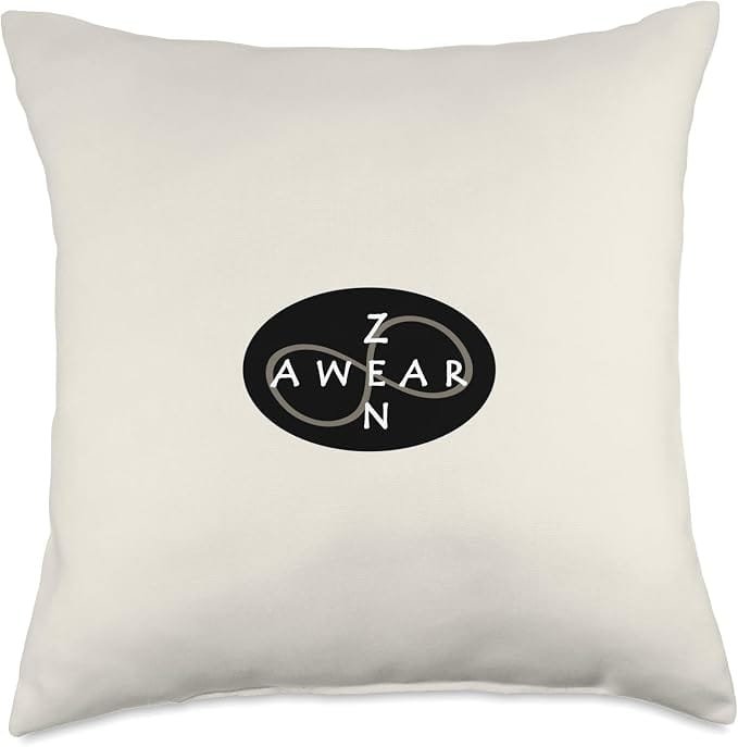 Decorative throw pillow featuring a Zen-inspired design