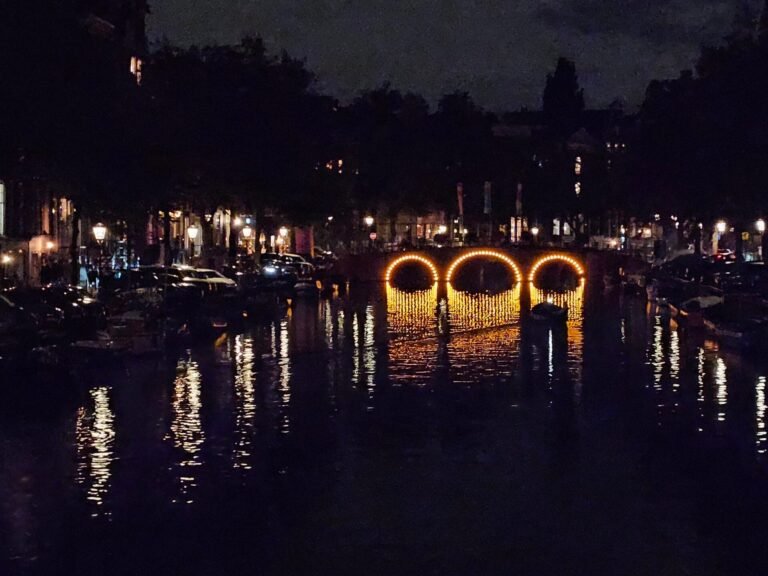 Amsterdam canal reflecting on enlightenment and nondual awareness